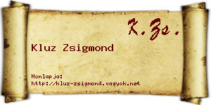 Kluz Zsigmond névjegykártya